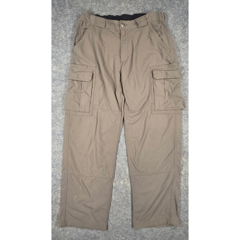 Duluth Trading Co Mens Brown Cargo Pants Size L x 30 Elastic Waist Workwear